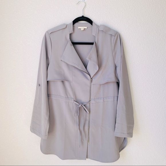 Pleione Roll Sleeve Drawstring Tie Waist Jacket S - Picture 2 of 9